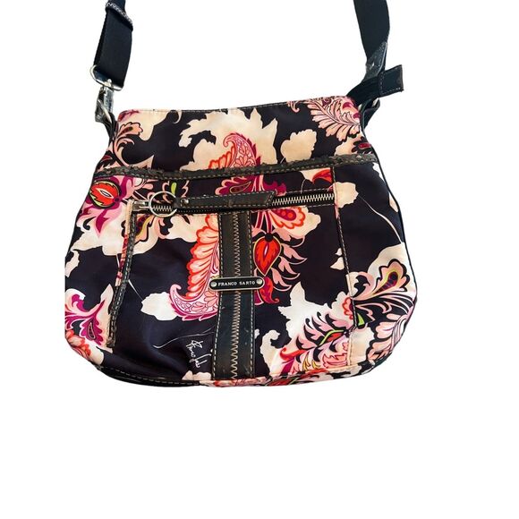 Franco Sarto Women's Multicolor Floral Print Crossbody Bag Size 10" x 10" - Picture 2 of 12